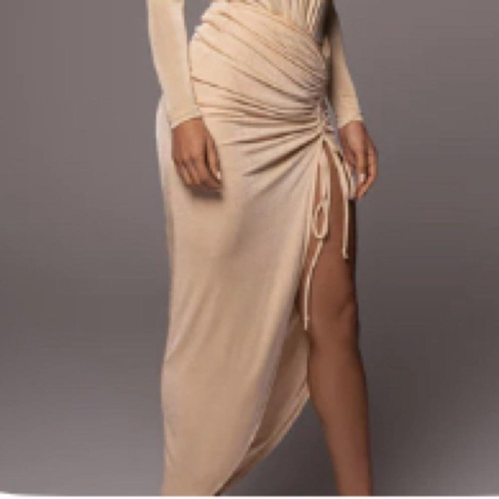 JLUXLABEL Slinky Tan Body Suit + Maxi Skirt Set